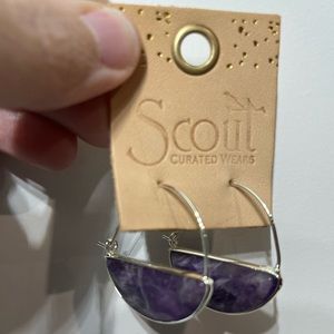 Brand New Purple Gem Earrings